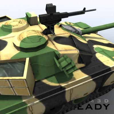 3D Model of Game-ready model of modern Chinese main battle tank ZTZ96 (Type 96) with two RGB textures: 1024x1024 for tank and 1024x512 for track and wheels. - 3D Render 6
